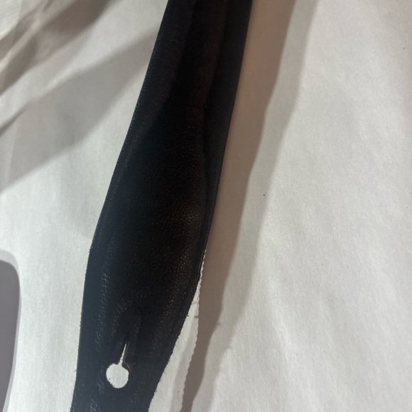 MSS80 2 Inch LEVY Guitar Strap Belt Leather Burgundy Black Music Band - Picture 9 of 16